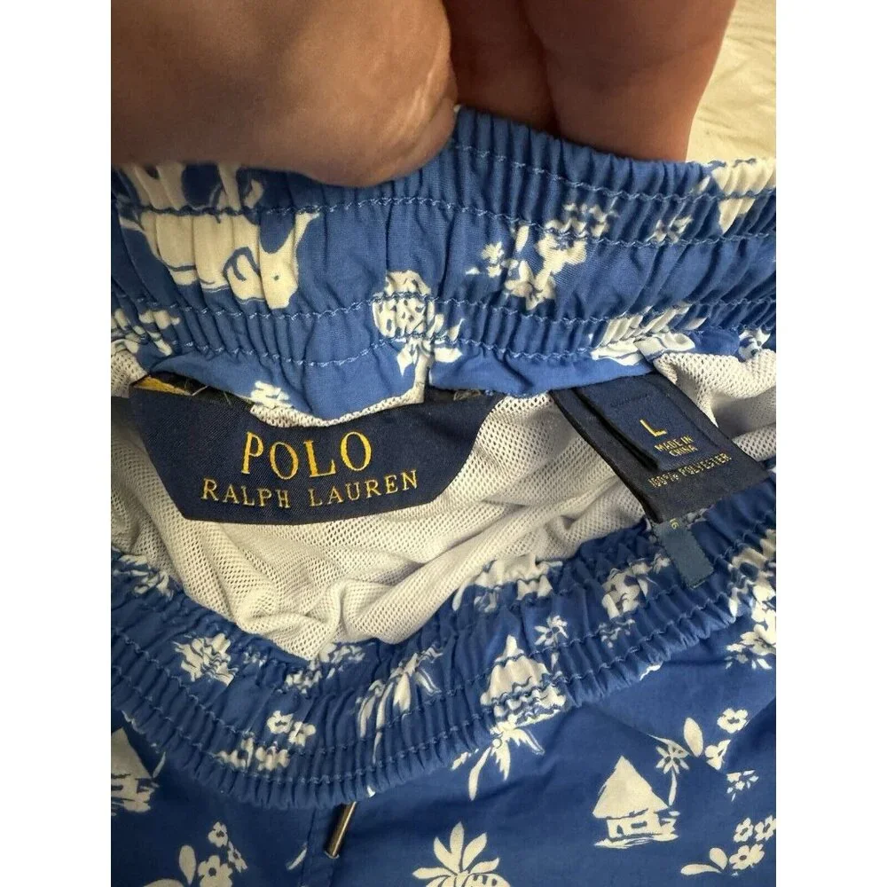 Polo Ralph Lauren‎ Size Large Vacation Theme Swimsuit Trunks Elephant Pineapple